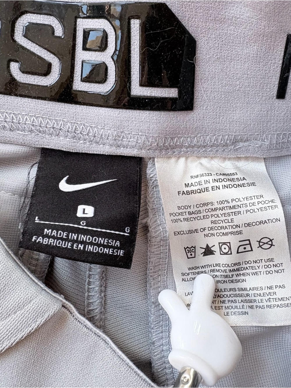 Nike BSBL High Baseball Pants Knickers Gray Men's Size L Belt Loop - Picture 3 of 9